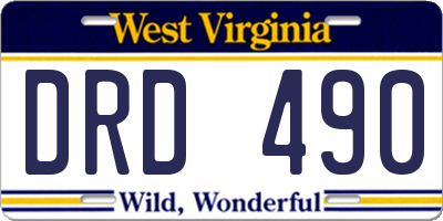 WV license plate DRD490