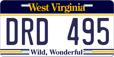 WV license plate DRD495