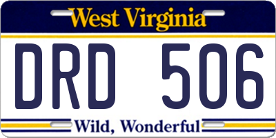 WV license plate DRD506