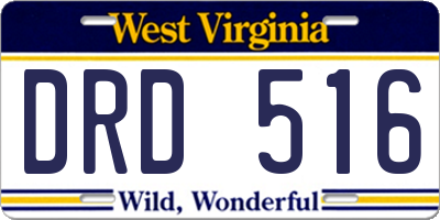 WV license plate DRD516