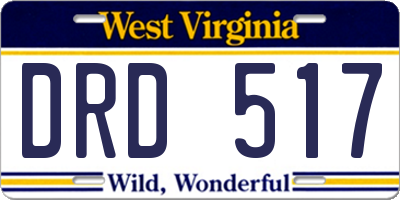 WV license plate DRD517