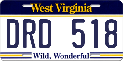 WV license plate DRD518