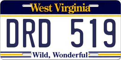 WV license plate DRD519