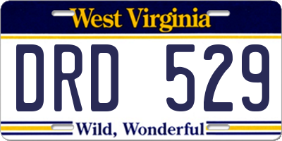 WV license plate DRD529