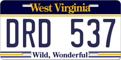 WV license plate DRD537