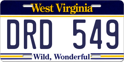 WV license plate DRD549