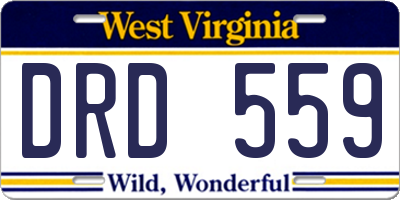 WV license plate DRD559
