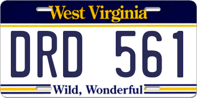 WV license plate DRD561