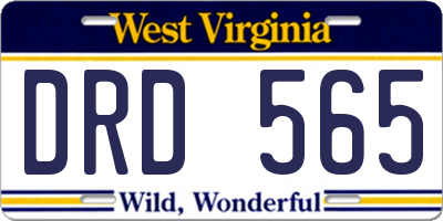 WV license plate DRD565