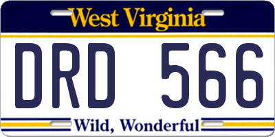 WV license plate DRD566
