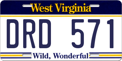 WV license plate DRD571