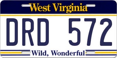 WV license plate DRD572