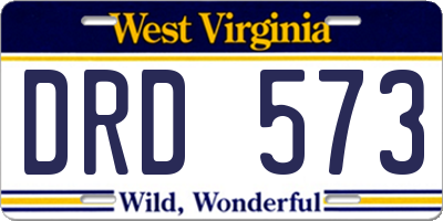 WV license plate DRD573