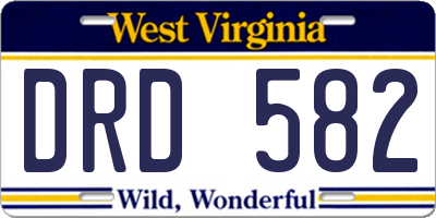 WV license plate DRD582