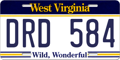 WV license plate DRD584