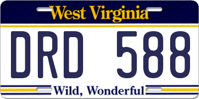 WV license plate DRD588