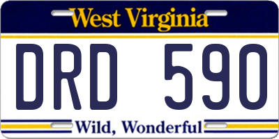 WV license plate DRD590