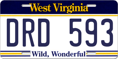 WV license plate DRD593