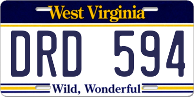 WV license plate DRD594