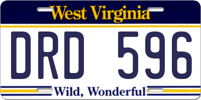WV license plate DRD596