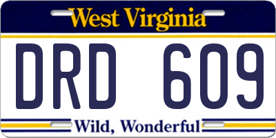 WV license plate DRD609