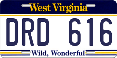 WV license plate DRD616