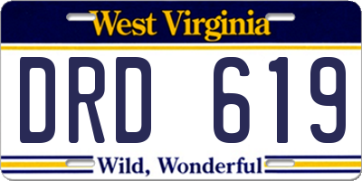 WV license plate DRD619