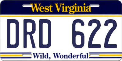 WV license plate DRD622