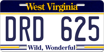 WV license plate DRD625