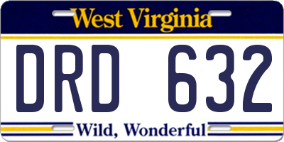 WV license plate DRD632