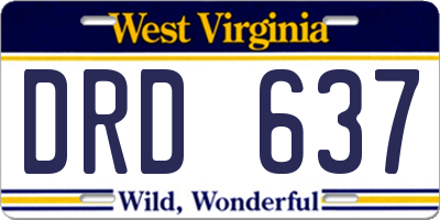 WV license plate DRD637