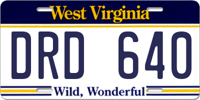 WV license plate DRD640