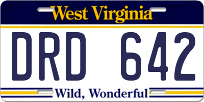 WV license plate DRD642