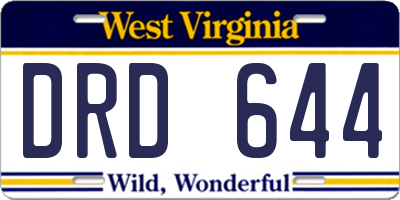 WV license plate DRD644