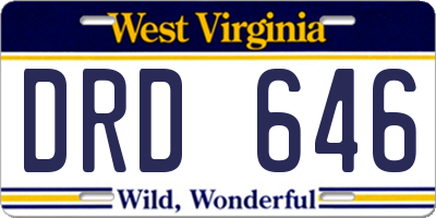 WV license plate DRD646