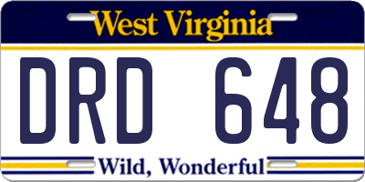 WV license plate DRD648