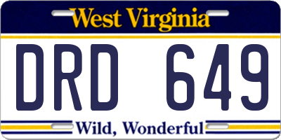 WV license plate DRD649