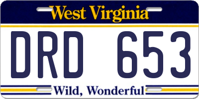 WV license plate DRD653