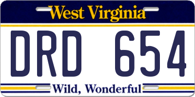 WV license plate DRD654