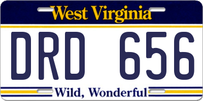 WV license plate DRD656