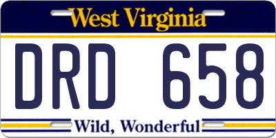 WV license plate DRD658