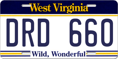 WV license plate DRD660