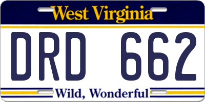 WV license plate DRD662