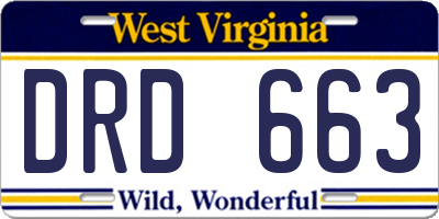 WV license plate DRD663