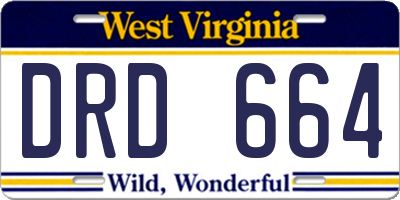 WV license plate DRD664