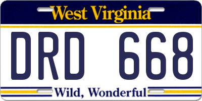 WV license plate DRD668