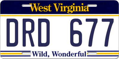 WV license plate DRD677