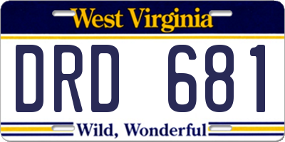WV license plate DRD681