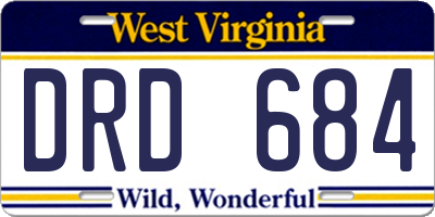 WV license plate DRD684