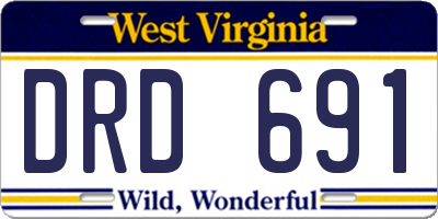 WV license plate DRD691